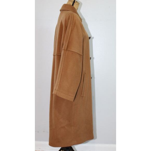 Anne Klein II Wool Blend Camel Colored Double Breasted Long Overcoat Women’s S - Picture 6 of 14